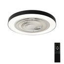 Indoor Ceiling Fans with Kit ,LED Light Source and Remote Control, 3000-6500K Dimmable Modern Flush Mount LED Fan Light, 6 Speeds, Quiet DC Motor For Living room, Bedroom,Kitchen----Matte Black