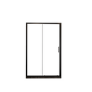 48.in W x 72.in H Single Sliding Shower Door, 1/5 inch Thick Clear Tempered Glass Shower Door with Stainless Steel Handle, Black