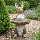Magnesium Oxide Bunny Statue Holding Decor Hand-Painted Rabbit Sculpture Garden Lawn Ornament