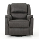 Contemporary Glider Recliner Chair with Swivel Function in Slate Microfiber