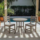 Antique Brown 3-Piece Patio Bistro Set with Round Table and 2 Chairs