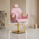 Barber Salon Chair for Hair Stylist, Height Adjustable Hydraulic Hair Reclining Salon Chairs, 360 Degrees Rotation, Multi-Function Shampoo Chair for Barbershop (PINK)