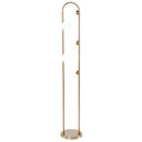 Artema Modern Floor Lamp for Living Room, Tall Corner Lamp with White Shade, Metal Gold Finish