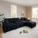 120.3'Sectional Sofa ,L-Shaped Oversized Couch ,Comfy Cloud Couch Set with Drop Down Table,360-degree Swivel tray ,Cup Holders,USB Charger,Storage Ottoman and Armrest,Wide Seat Sofa for Living room