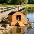 Poultry Cage with Dual Doors,Duck Coop,Outdoor Duck House,Pet House