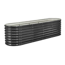 Metal Raised Garden Bed, 8 x 2 x 2 ft Oval Outdoor Galvanized Planter Garden Box, Open Bottom Design, Large Planter Raised Bed for Growing Vegetables, Flowers, Herbs, and Succulents, Dark Gray