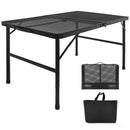 3FT Camping Table with Mesh Desktop, Lightweight & Portable Small Folding Grill Table Black