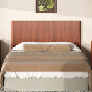 Modern Wooden Headboard with Arched Corrugated, Fits Queen Size Beds, Vertical Grain Design, Farmhouse & Vintage Style, Easy Assembly, Walnut.