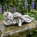 Magnesium Oxide Lying Angel Statue Weatherproof Angel Sculpture Garden Lawn Patio Decor Ornament