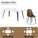 5-Piece Dining Set – Marble-Style Table with 4 Brown Suede Chairs | Modern & Elegant