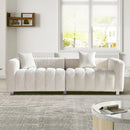 83.46'' Premium Velvet Sofa 3-Seater Loveseat, Modern Bubble Upholstered Couch with Metal Base Legs and 2 Pillows for Living Room, Bedroom.
