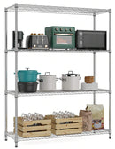 1400 Lbs 4-Shelf Storage Shelves,Wire Shelving Heavy Duty Metal Storage Shelving Unit Adjustable Garage Shelving Rack Pantry Kitchen (Chrome, 4 Tier,15.8' D x 45.3' W x 59.4' H)