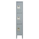 Versatile 3 Door 66'H Metal Lockers with Locks for Secure Storage in Gray