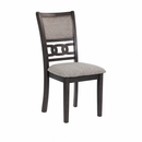 Set of 2 Modern Dining Chairs, Upholstered Fabric Seat, Solid Wood Frame, Space-Saving Side Chairs for Small Dining Room, Kitchen & Apartment, Gray