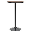 HOMCOM 42' H Bar Height Round Bar Table, Rustic Industrial Pub Table, Elm Wood Top Bistro Table with Metal Base