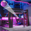 Full Size Gaming Loft Bed, All-in-One Gaming Bed with Desk, Gaming Bed with Storage, Gaming Loft Bed with Led Light, Esports Style Loft Bed Frame for Teens, Space Saving Loft bed.black and red