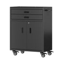 Metal Tool Garage Storage Cabinet with 2 Drawers and 2 Doors,with Wheels and lock