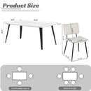 5-Piece Dining Set – Faux Marble Table with Beige Fabric Chairs | Elegant &amp; Modern