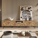 78' TV Stand for 85 75 65 Inch TV, TV Consoles for Living Room, Entertainment Center Wood TV Media with Storage