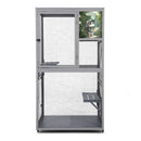 Cat House Catio Outdoor Enclosure with Platforms, 66'' cat condos on Wheels for Outdoor Patio, Dark Gray