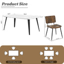 5-Piece Dining Set – Faux Marble Table with Brown Suede Chairs | Industrial & Stylish