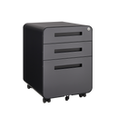 Rounded 3 drawer mobile filing cabinet, simple style multifunctional legal/letter/A4 file storage cabinet, 5-wheel design with anti tilt cold-rolled steel material