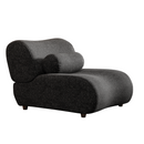 1pc 36.02' Modern Black Modular Sofa with Moveable lumbar pillow and Cylindrical Pillows in Chenille Fabric
