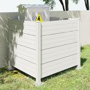 50' W x 49' H Outdoor Privacy Screen, Air Conditioner Fence, All-Weather Vinyl Privacy Fence Screens with Aluminum Posts, 3 Panels, White
