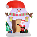 Outsunny 7.5FT Christmas Inflatable Snowman House with Santa Claus and Xmas Tree, Giant Christmas Inflatables, Huge Blow Up Christmas Decorations with LED Lights for Indoor, Outdoor, Yard, Party