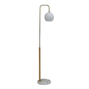 Modern Minimalist Tall Corner Floor Lamp with Solaris White Lampshade for Living Room, Bedroom & Office, 110V