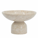7x7x4' Round Marble Pedestal Fruit Bowl, Cream