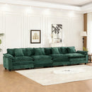 Wider Armrest 3 Seats (Ottoman is not included), Modern Sectional Couch, for Living Room Bedroom and Apartment, Comfy Double Layer Upholstered Seat Cushion, Breathable Chenille Fabric,Green,SW5044GN