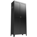 75' Black Metal Kitchen Pantry Cabinet Adjustable Storage with 5 Shelves (180lb Capacity), Freestanding Kitchen Storage Cabinet with Adjustable Shelves, Dishware in Kitchen, Pantry, Dining Room