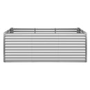 Galvanized Raised Garden Bed, 8 x 4 x 3 ft, Rectangular Metal Planter Box Kit Outdoor, Bottomless Elevated Planting Box with Gloves, Rustproof Alu-Zinc, for Growing Flowers Vegetables, Silver