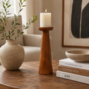 Candle Holder Natural Finish Mango Wood Home Decor