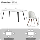 5-Piece Dining Set – Faux Marble Table with Beige Fabric Chairs | Contemporary & Stylish