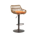 COOLMORE Modern Swivel Bar Stools Set of 2 Adjustable Counter Height Chairs with Footrest, Orange Linen