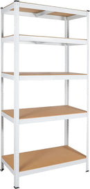 5 Tier Laminated White Metal Shelving Unit Adjustable Garage Storage Utility Rack Heavy Duty Shelves Organization Multipurpose Shelf Warehouse Basement Pantry 29' W x 12' D x 59' H 1Pack