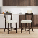 Counter Stool Without Arm(dark brown+beige) Set of 2
