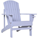 Wooden Adirondack Chair, Outdoor Patio Lawn Chair with Cup Holder, Weather Resistant Lawn Furniture, Classic Lounge for Deck, Garden, Backyard, Fire Pit, Gray