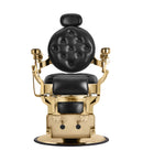 Black Gold Barber Chair, Reclining Salon Chair Vintage Hair Salon Chair Hair Stylist, Hydraulic All Purpose for Barbershop, Classic Tattoo Massage Beauty Spa Equipment