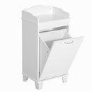 31' Tilt Out Laundry Hamper, Free Standing Home Organizer Hamper, Bathroom Storage Cabinet, White