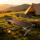 Set of 2, Camping Cot, Lightweight Comfortable Folding Bed for Camping, Hiking, Travel, Truck, Beach, Office Nap, Black