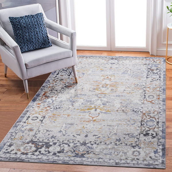 PAYAS Collection 6X9 Ivory / Grey / Traditional Area Rug