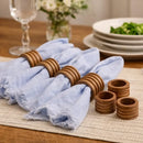 Elegant Wooden Napkin Rings Set of 4 Perfect for Dining