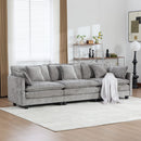Cloud Sofa 3 Seats (Ottoman is not included), Modern Sectional Couch, for Living Room Bedroom and Apartment, Comfy Double Layer Upholstered Seat Cushion, Breathable Chenille Fabric,Gray,SS5013GY