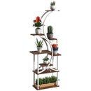 Outsunny 8 Tier Plant Stand Indoor, 62' Tall Plant Shelf, S-Shaped Plant Rack, Carbonised Finish