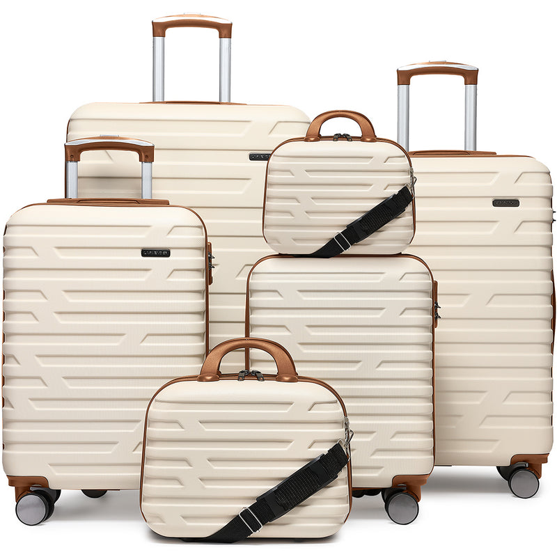 Luggage Sets 6 Piece Hardside Expandable Suitcases with Two Cosmetic Cases Spinner Wheels TSA Lock