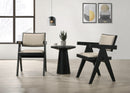 Jasper 21'W 3-Piece Ebony Black Arm Chairs and Console Table Set with Pedestal Base