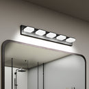 LED Modern Bathroom Vanity Light Fixtures (5-Light, 32-Inch), Matte Black Modern Acrylic Bathroom Wall Lighting Fixtures Over Mirror (Cool White 6000K)